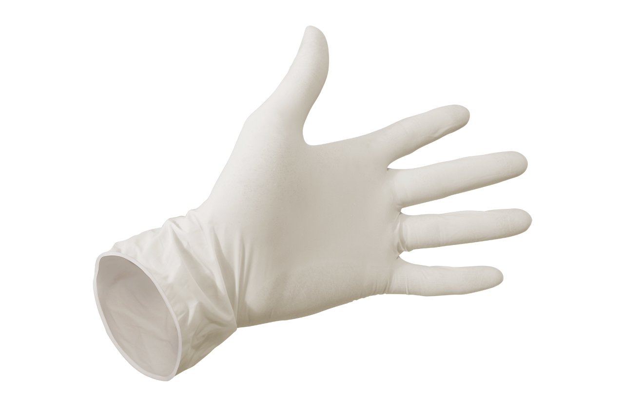 Gants jetables en latex sans poudre, blanc, pack de 100