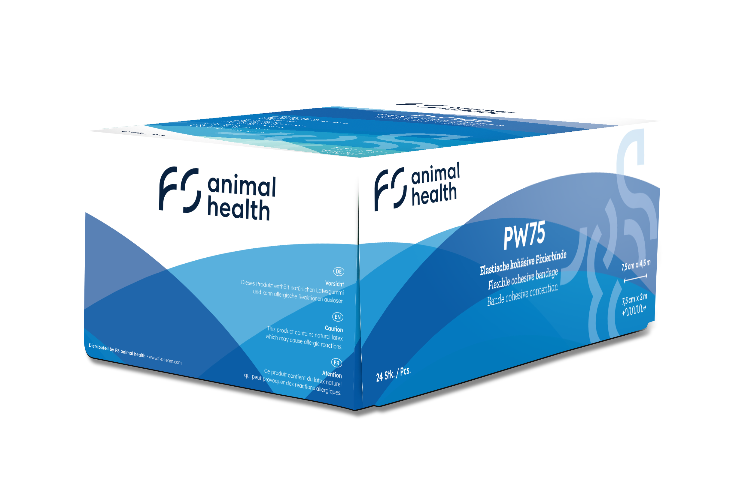 FS PW75 Bandages, pack de 24 Rouleaux de 7,5 cm x 4.5m